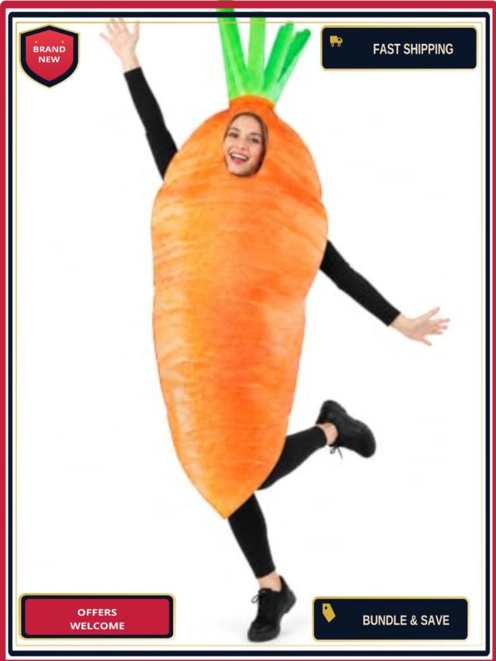 Adult Carrot Costume Funny Halloween Cosplay One Piece Outfit